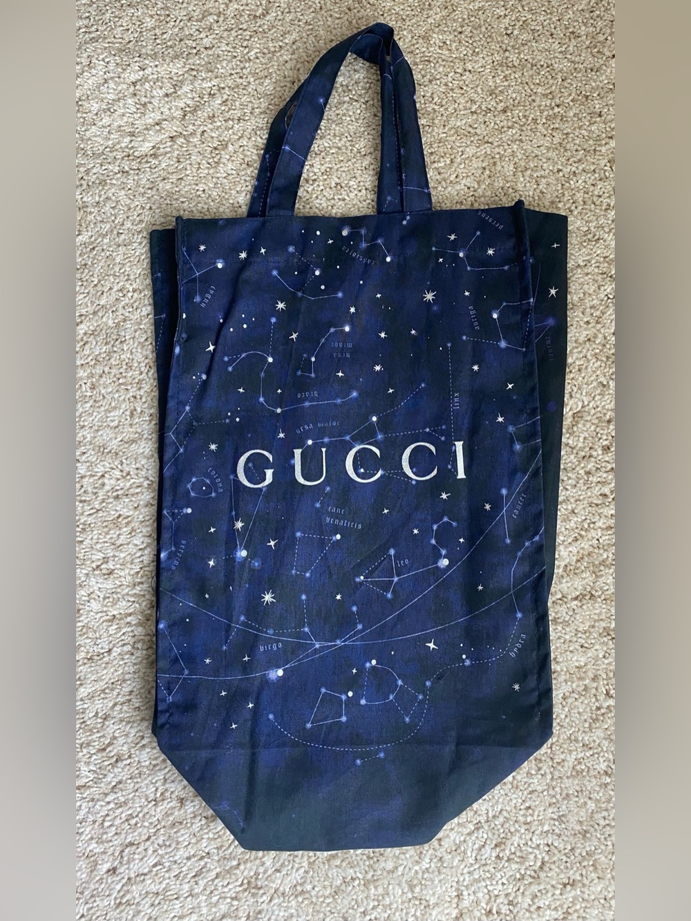 Gucci Navy Constellation Canvas Shopping Tote
